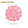 thumbnail image 2 of Fabric Coasters, 8pack 4" - Cotton Woven Crochet Doilies, Lace Embroidery Cup Mat with Floral Pattern (Pink), 2 of 5
