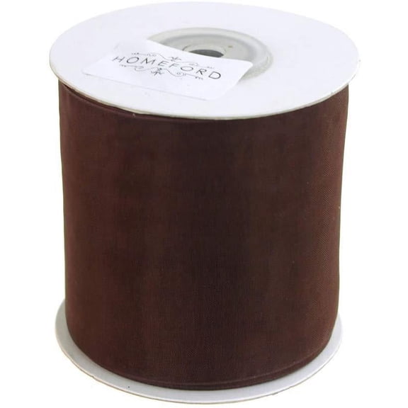 Plain Sheer Organza Ribbon, 2-3/4-inch, 25 Yards, Brown