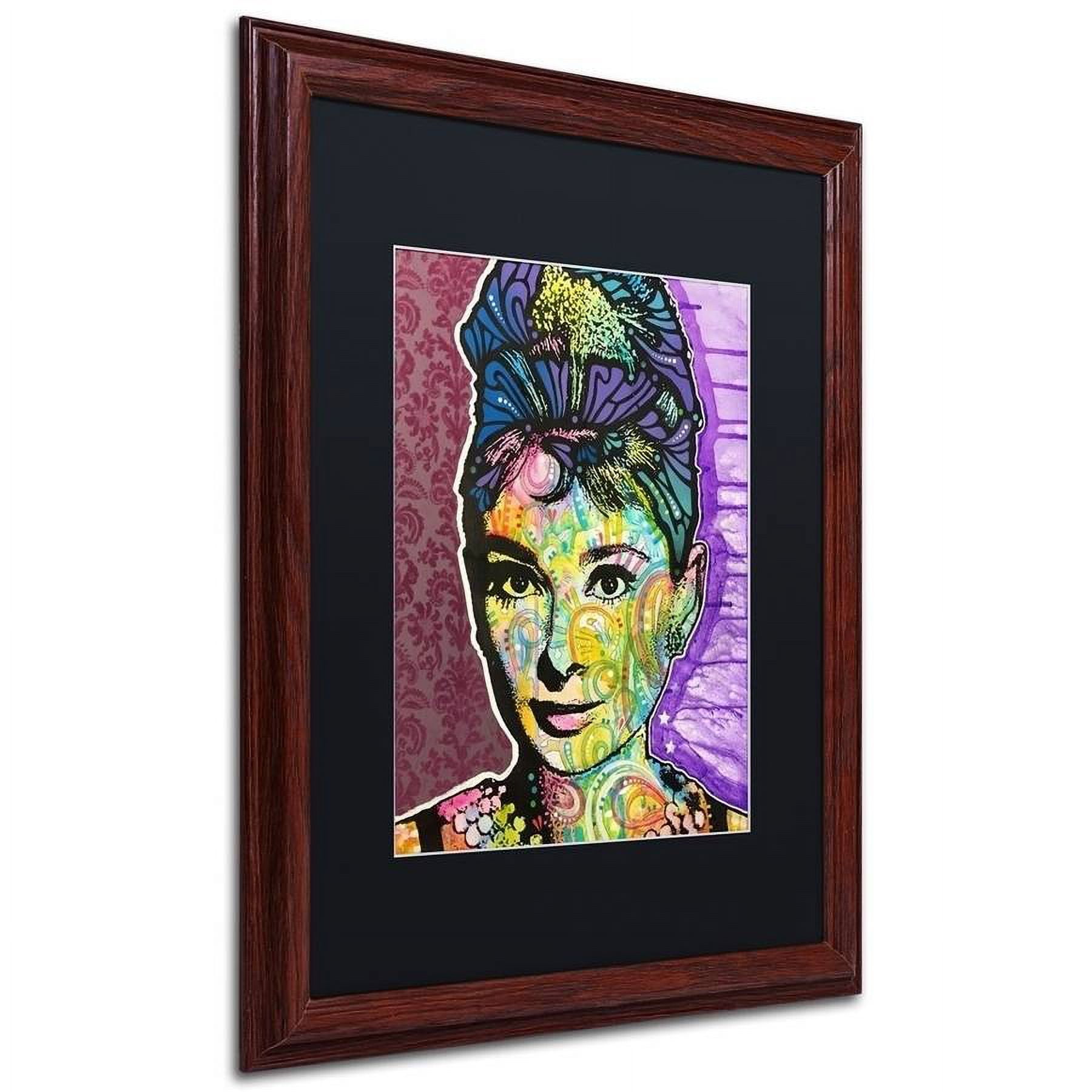 Trademark Fine Art "Audrey 2" Canvas Art by Dean Russo, Black Matte, Wood Frame