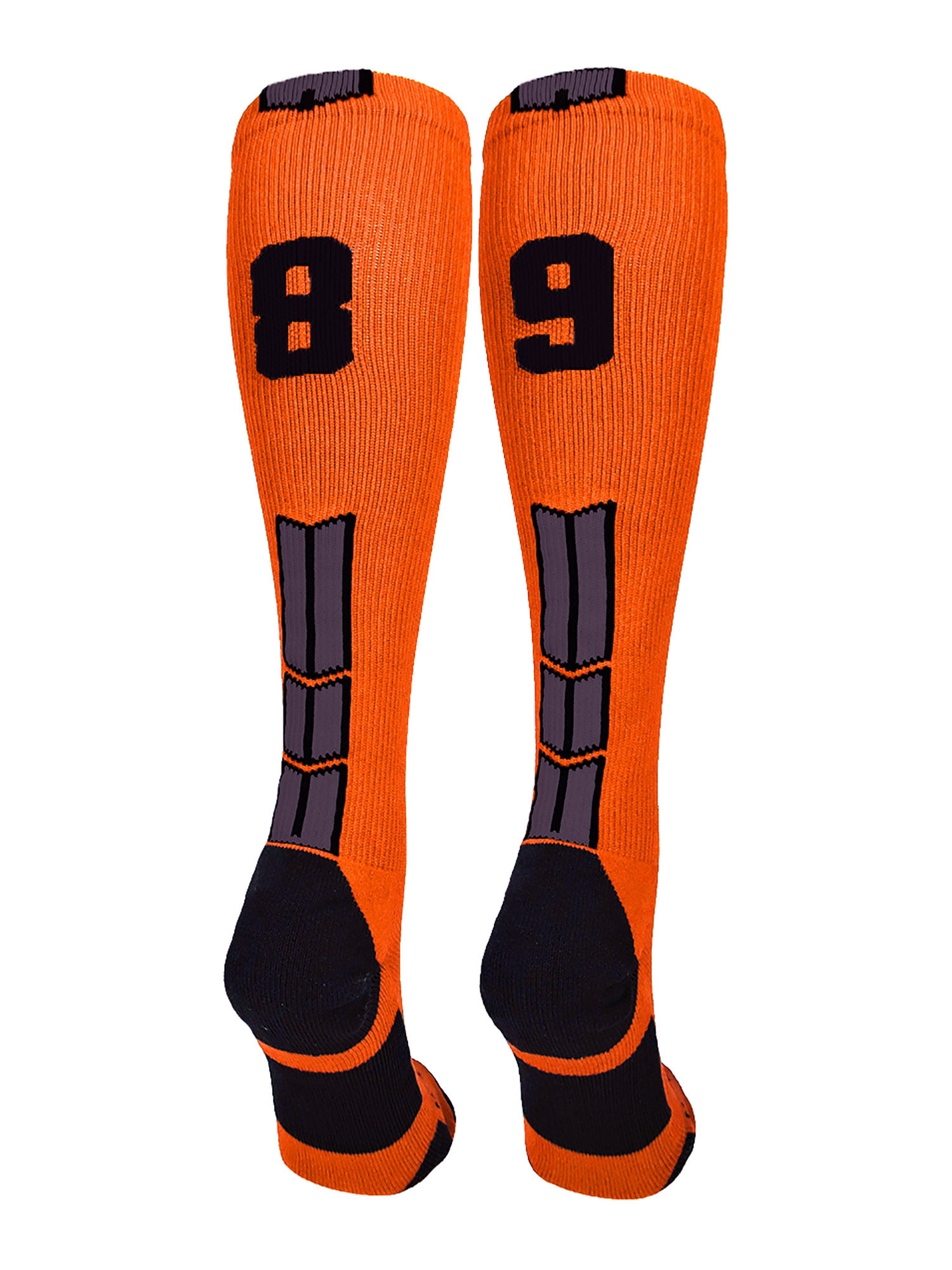 Orange/Black Player Id Over the Calf Number Socks (#89, Large ...