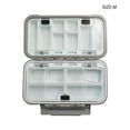 thumbnail image 2 of Eigraketly Caja portátil sellada de plástico ABS, anzuelos duraderos para carretes de pesca, cajas de señuelos, estuche organizador, equipo de Pescar M Gris, 2 of 6