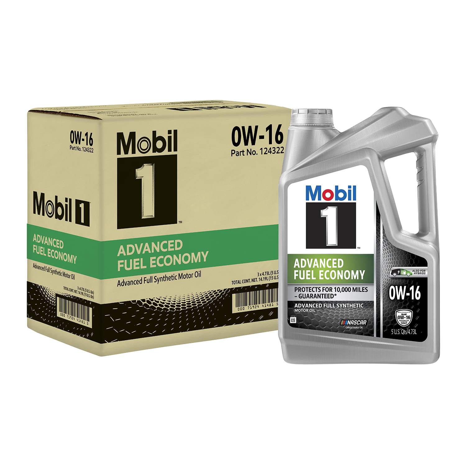 Mobil 1 Advanced Fuel Economy Full Synthetic Motor Oil 0W-16, 5 qt (3 Pack)