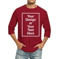 thumbnail image 5 of Men's Solid Color Three Quarter Sleeve T Shirt Crew Neck Work Casual Base Layer XXXXL, 5 of 6