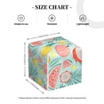 thumbnail image 4 of KLL Bright Peach Print Tissue Box Cover,Leather Tissue Holder Square Facial Tissue Case Facial Paper Organizer Dispenser for Bathroom, Vanity Countertop, 4 of 7