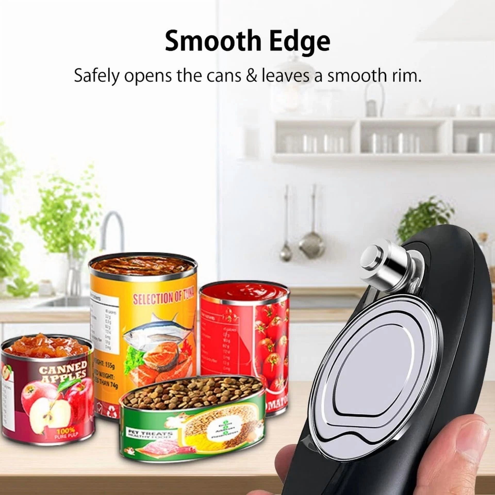 One Touch Electric Can Opener Fits Almost Can Sizes For Seniors With Arthritis