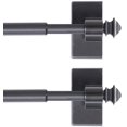 thumbnail image 1 of AIR-2 Pack Magnetic Curtain Rods for Metal Doors Multi-Use Rods for Small Windows Cafe Sidelight and Iron Steel Places, Tool Free with Square Finials (Adjust from 16 to 28 Inch, Pewter), 1 of 4
