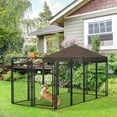 thumbnail image 3 of Topcobe Dog Kennel Outdoor with Waterproof Canopy, Dog Run with Chain Link, Secure Lock for Backyard and Patio, Large and Medium Sized Dogs, Outside Pet Shelter, Small Animal Habitat, 3 of 11