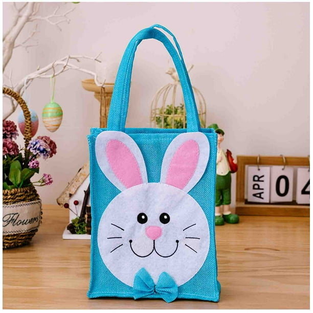 Bolsa de Pascua | Bolsa plegable portátil para dulces y regalos de Pascua | Tela no tejida reutilizable | 20 x 8 x 25 cm para aperitivos y decoraciones