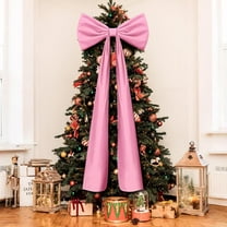 Guvpev 6FT Christmas Bows - Extra Large Pink Velvet Bows for Christmas Tree Decor, Giant Xmas Tree Toppers Bows for Home, Windows, Wall, Mantel, Birthday, Wedding, Valentine's Day Party Decorations