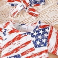 thumbnail image 6 of Povozer Independence Day Clothes Kids 250 Anniversary Toddler Girls 4th Of July Outfits USA Flag Five Sleeve Shirt Digital Printed Denim Long Pants Set Independence Day Clothes Size 9-12 Months,Red, 6 of 7