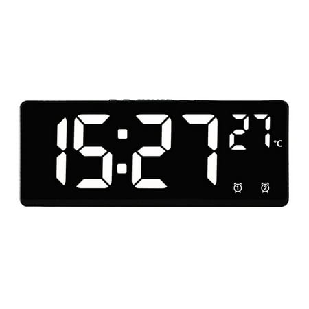 Sleek Smart Digital Alarm Clock With Led Display Voice Activation Temperature Alerts And Adjustable Brightness
