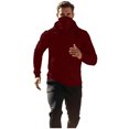 thumbnail image 4 of SnZhen Men's Hoodies With Face Mask Fall Winter Fashion Solid Color Long Sleeved Hooded Warm Pullover Sweatshirts Tops Wine XXXL, 4 of 5