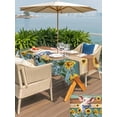 thumbnail image 5 of Outdoor Tablecloth with Umbrella Hole for Patio/Picnic/Party/Camping, Cute Pig Waterproof Table Cloth Rectangle Table Cover Washable, Yellow Sunflowers Teal Brown Wooden Vintage Art (60"x 120"), 5 of 8