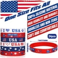thumbnail image 2 of 24 pulseras de silicona con la bandera estadounidense, pulseras patrióticas para fiestas del Día de los Veteranos de EE. UU., regalos escolares, suministros para fiestas, accesorios para, 2 of 6