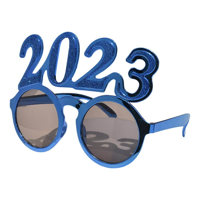 simhoa Lunettes 2023 Lunettes de Réveillon, Lunettes à Chiffres Pailletées Fournitures de Fête, 2023 Bleu Rose