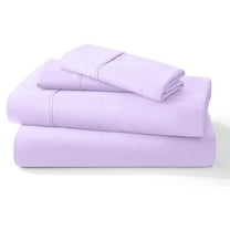Pure 100% Certified Organic Cotton Bed Sheet Set 1000 Thread Count, Crisp and Cooling Sateen Weave, Soft Breathable, Eco-Friendly, 4 Piece Bedding Set, 10" Deep Pocket -(Lilac, Twin-XL)