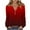 Red, variant on Loopsun Womens Winter Tops, Long Sleeve T Shirts for Women, Women's Fashion Printed V-Neck Buttoned Long Sleeve Pullover Top Watermelon Red, XL