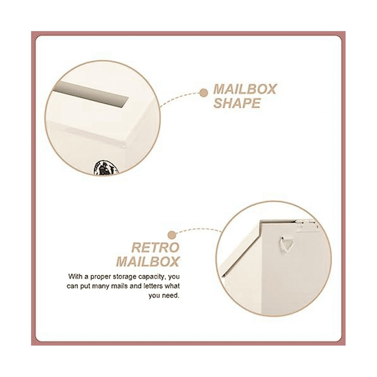 Mailbox Vintage Wall Mount Mailbox Post Letter Box for Outside Antique Metal Mailbox Rust Mail Holder White