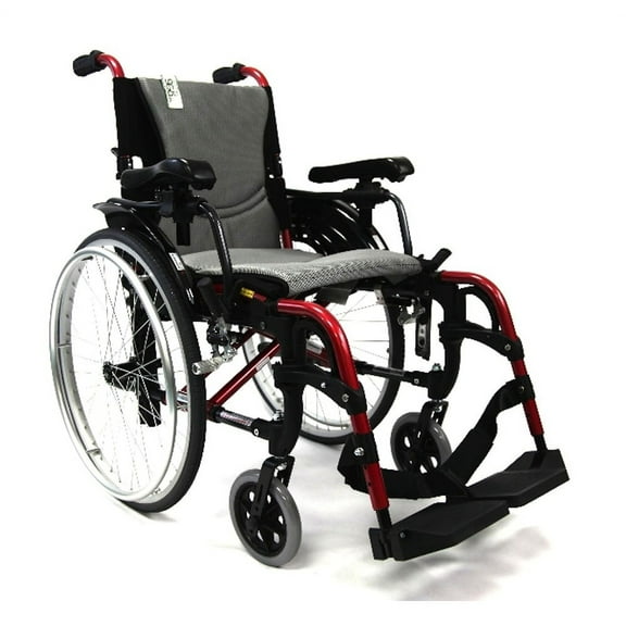 Karman S-305 Ergonomic Ultra Lightweight Manual Wheelchair with Quick Release Axles, Pearl Silver, 18" Seat Width
