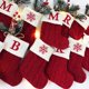 thumbnail image 3 of Calcetines de Navidad con letras y nombre, medias de punto con alfabeto, copo de nieve rojo, decoraciones colgantes de árbol de Navidad para el hogar, regalos de navidad, 3 of 4