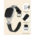 thumbnail image 2 of Wearlizer Leather Band Compatible with Sense Bands/Versa 3 Bands/Versa 4 Band/Sense 2 Band Women, Dressy Leather Strap with D-Shape Metal Buckle for Versa 3/Versa 4 Smartwatch, 2 of 6