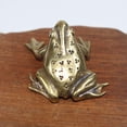 thumbnail image 2 of Old Solid Brass Frog Figurine Office Decoration Animal Statue Frog Statuette Toy, 2 of 9