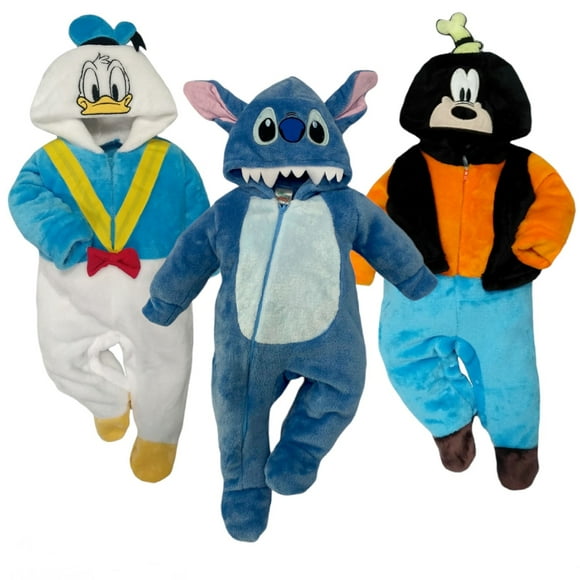 Kit 3 Mamelucos con Gorro Bordado Disney Donald, Stitch, Goofy Disney KitB308