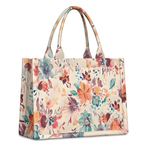 Large Capacity Tote Bag,Pioneer Flower Floral Print Pattern Handbag Fashion Luxury Tote Bag,15.7"x13"x 5.1" Inches,Laptop Compatible