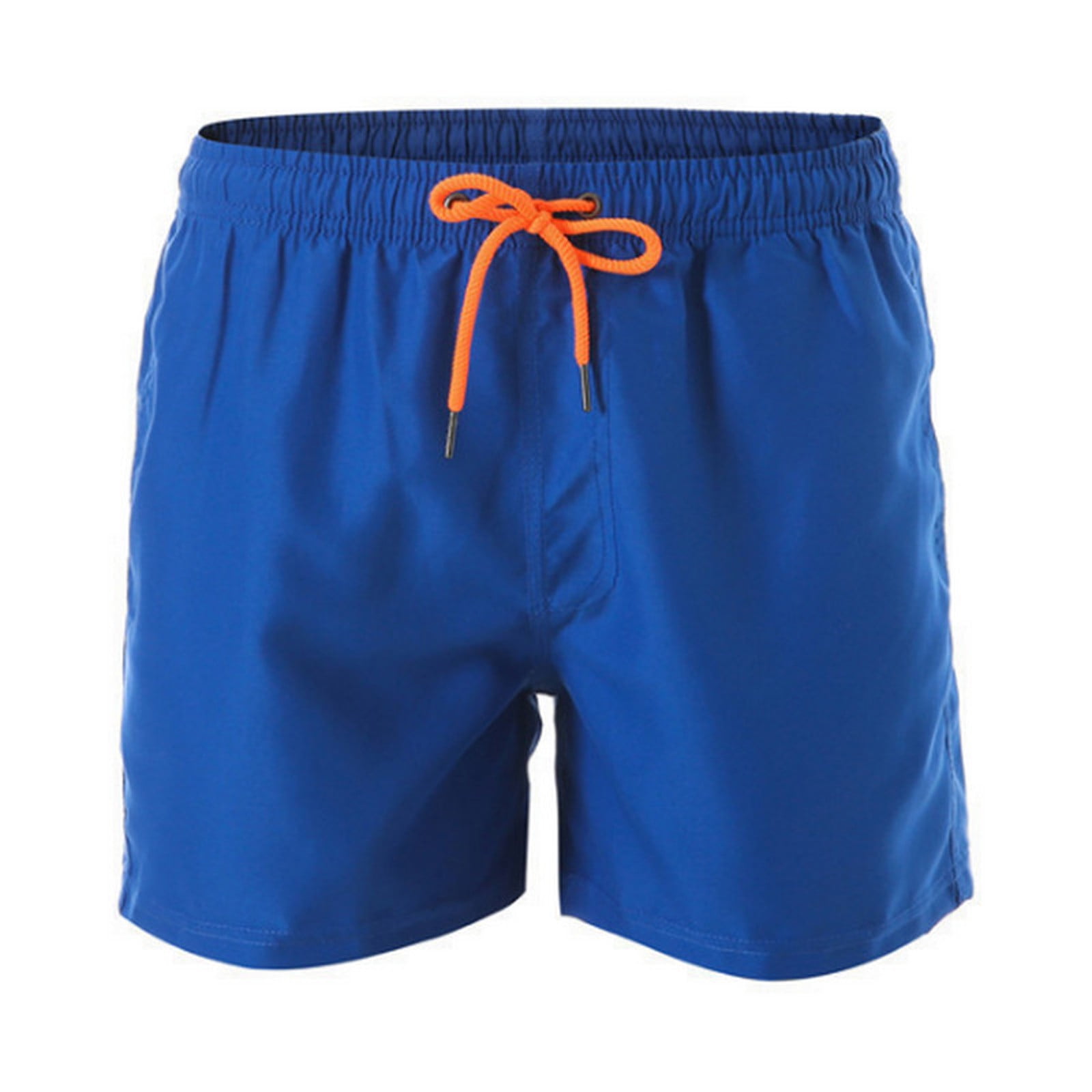 Men Swim Trunks Board Shorts Quick Dry Drawstring Elastic Waist Solid Shorts