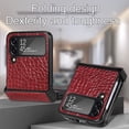 thumbnail image 5 of TECH CIRCLE Case for Samsung Galaxy Z Flip 4 5G Case,Luxury Business PU Leather Back Cover Bumper Shockproof Hard PC Ultra-Thin Case for Samsung Galaxy Z Flip 4 5G 2022,Red, 5 of 9