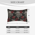 thumbnail image 6 of Balery Skull And Red Roses Pillow Covers,Bed Pilowcases,Reversible Plush Throw Pillow Covers End Pillow Encasement,Pillow Case - 16"X24", 6 of 9