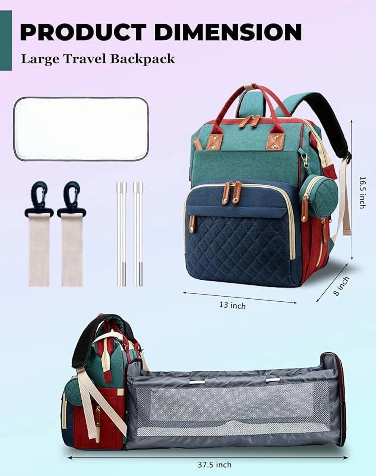 Diaper Bag with Changing Station, Waterproof 3 in 1 Baby Diaper Backpack with Foldable Changing Pad, Large Travel Back Pack for Baby Girl Boy, Baby essentials