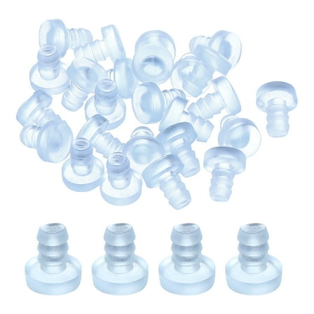 36Pack 5mm/0.2" Glass Table Top Bumpers with Long Stem Fit 3/16Inch, Clear