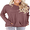 Mauve, variant on Women Long Sleeve Shirts Casual Tops Dressy Blouses Loose Tunic with Pockets
