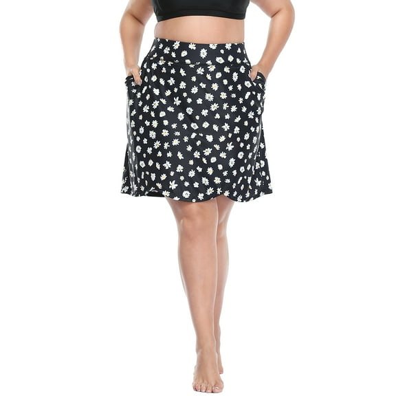 HDE Women's Plus Active Printed Skort Tulip Hem Mini Skirt