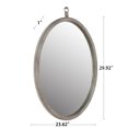 thumbnail image 6 of Clearance! Mordern Oval Pewter Decorative Wall Hanging Mirror,PU Covered MDF Framed Mirror for Bedroom Living Room Vanity Entryway Wall Decor,23.62x29.92inch, 6 of 8
