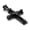 Black, variant on Heavy Men's Gold Black Silver Double Cross Stainless Steel Pendant Necklace Gift-Silver