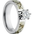 thumbnail image 3 of 1 Carat T.G.W. Round CZ in 14kt White Gold Setting Cobalt Camo Engagement Ring with a RealTree Snow Camo Inlay, 3 of 3