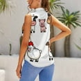 thumbnail image 3 of Cute Farm Animals Blouses Women Bow Tops Elegant Sleeveless Office Work Shirt Casual Holiday Women's Tops, 3 of 6