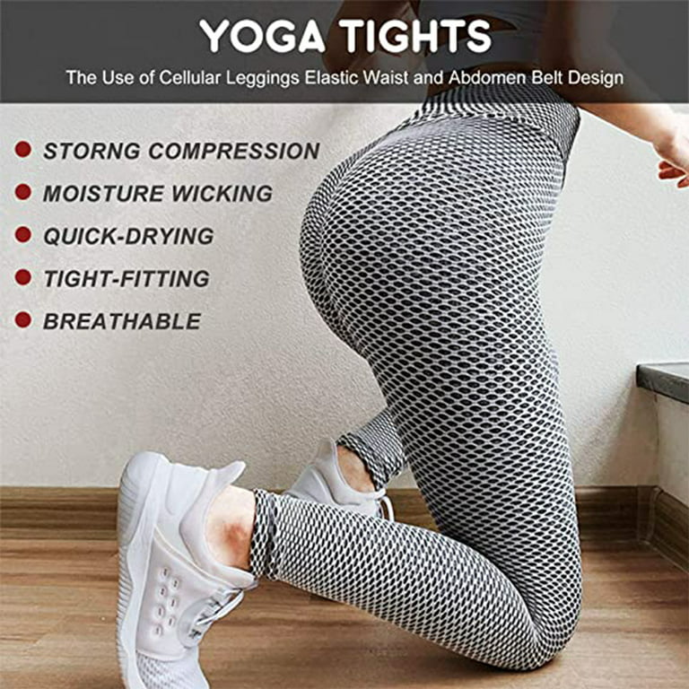 Leggings for Women Scrunch Butt Lifting Yoga Pants Lift High  Waisted,Workout Tummy Control Tights,Gray/XL