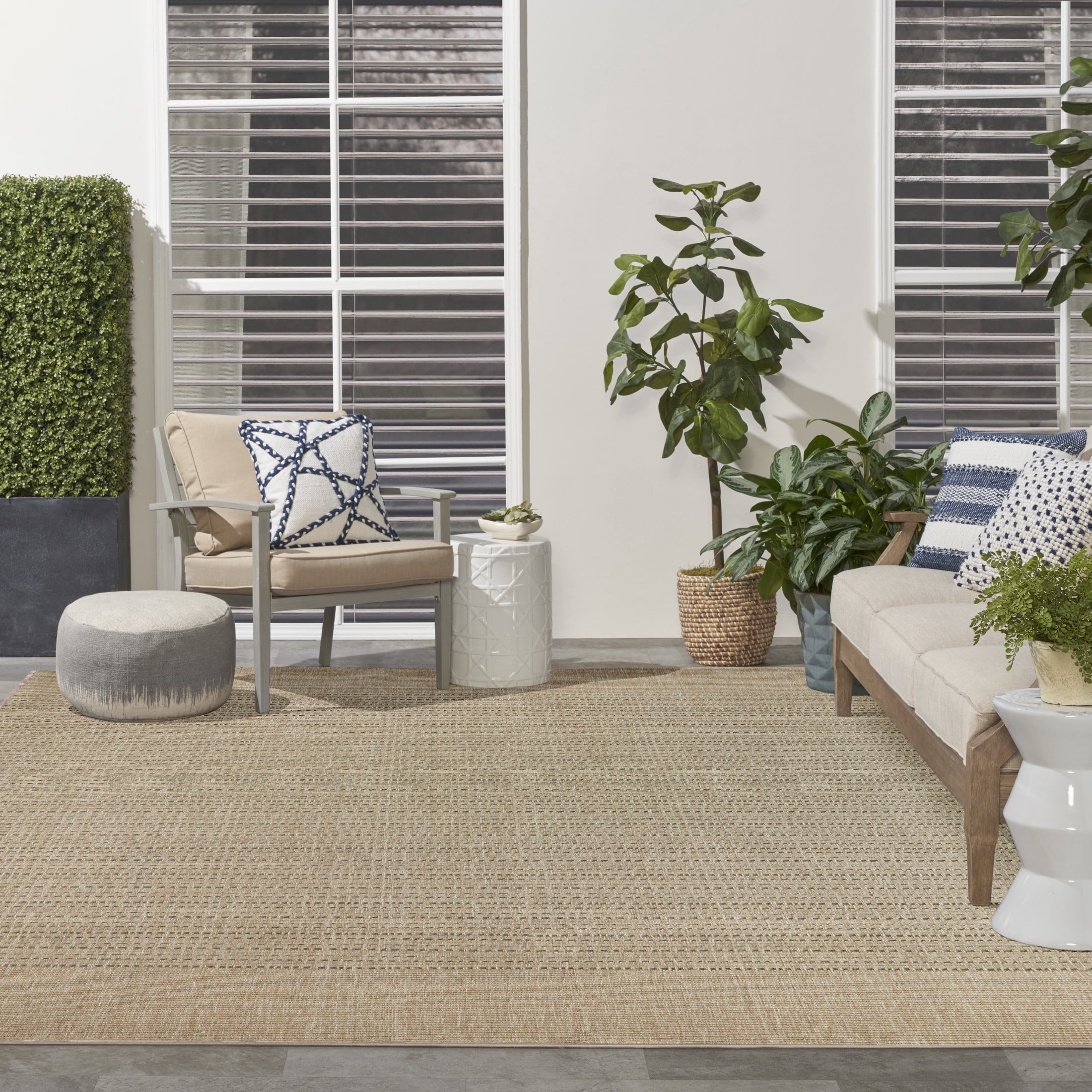Nourison Tulum 8' x 10' Taupe Outdoor Rug