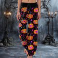 thumbnail image 2 of CAUYDY Joggers Pants for Women Halloween Sweatpants for Women Trendy Ghost Funny Print Drawstring Waist Wide Leg Pants(L101-Orange,XL), 2 of 5