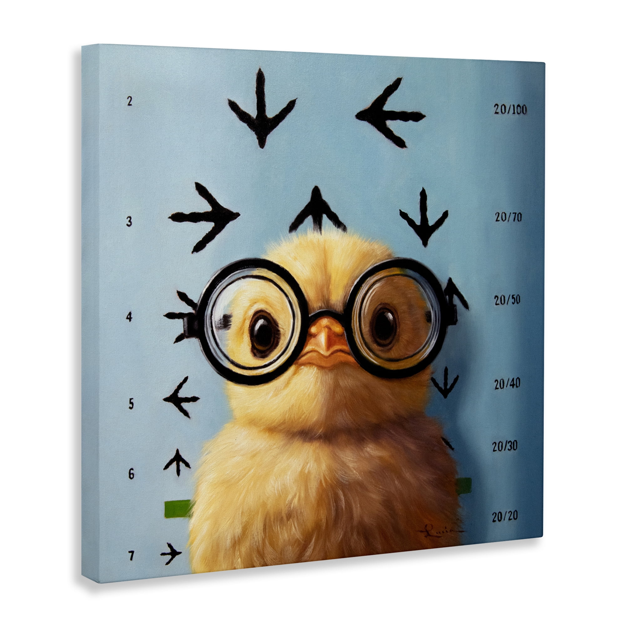 Four Eyes Chick Vision Canvas Wall Art, design by Lucia Heffernan