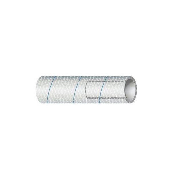 Sierra Marine Fresh Water Hose 16-164-0126 Marine Series; Used In Connecting Sink/Shower/Icebox; Non-Heated; 1/2 Inch Inner Diameter; 50 Foot Length; PVC With FDA Formula Vinyl; Clear With Blue Tracer