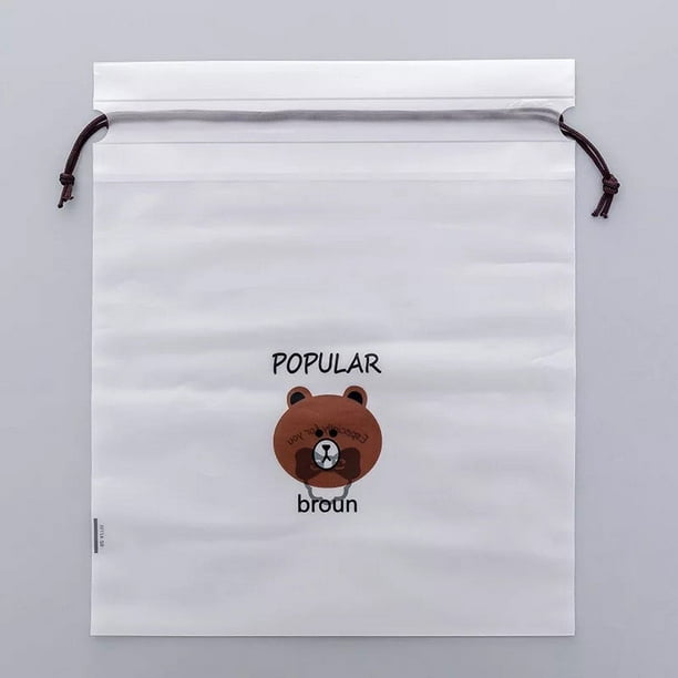 lindo de dibujos animados bolsa de almacenamiento impermeable esmerilado oso regalo bolsa de embalaje cordón ropa cosmética helecho huangjie unisex