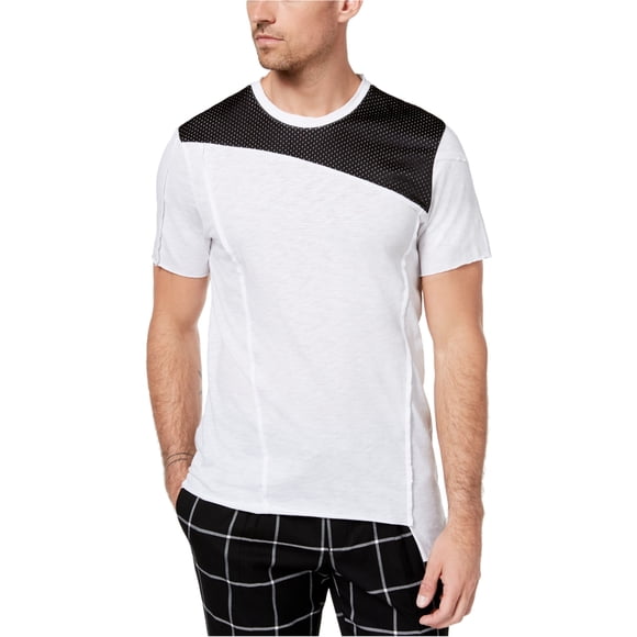 INC - Camiseta básica de punto Marled para hombre, color blanco, grande