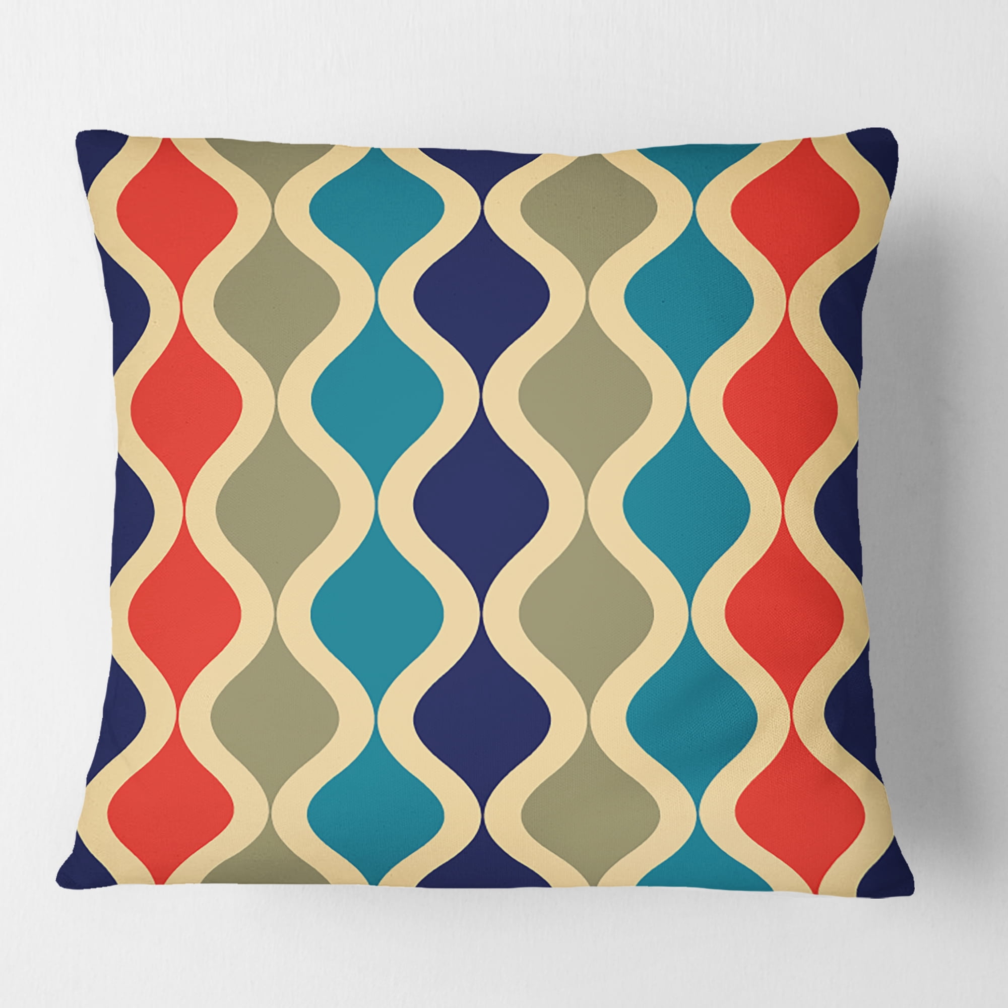 Designart Retro Ornamental Design VI' Mid-Century Modern Throw Pillow - 18x18