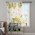 thumbnail image 4 of Summer Lemons Sheer Curtains 54 Inches Long, Rustic Black Plaid Truck Fruits Burlap Light Filering Curtains, Breathable Simi Curtain Privacy Drapes for Kitchen Bathroom Small Window Treatment, 4 of 9
