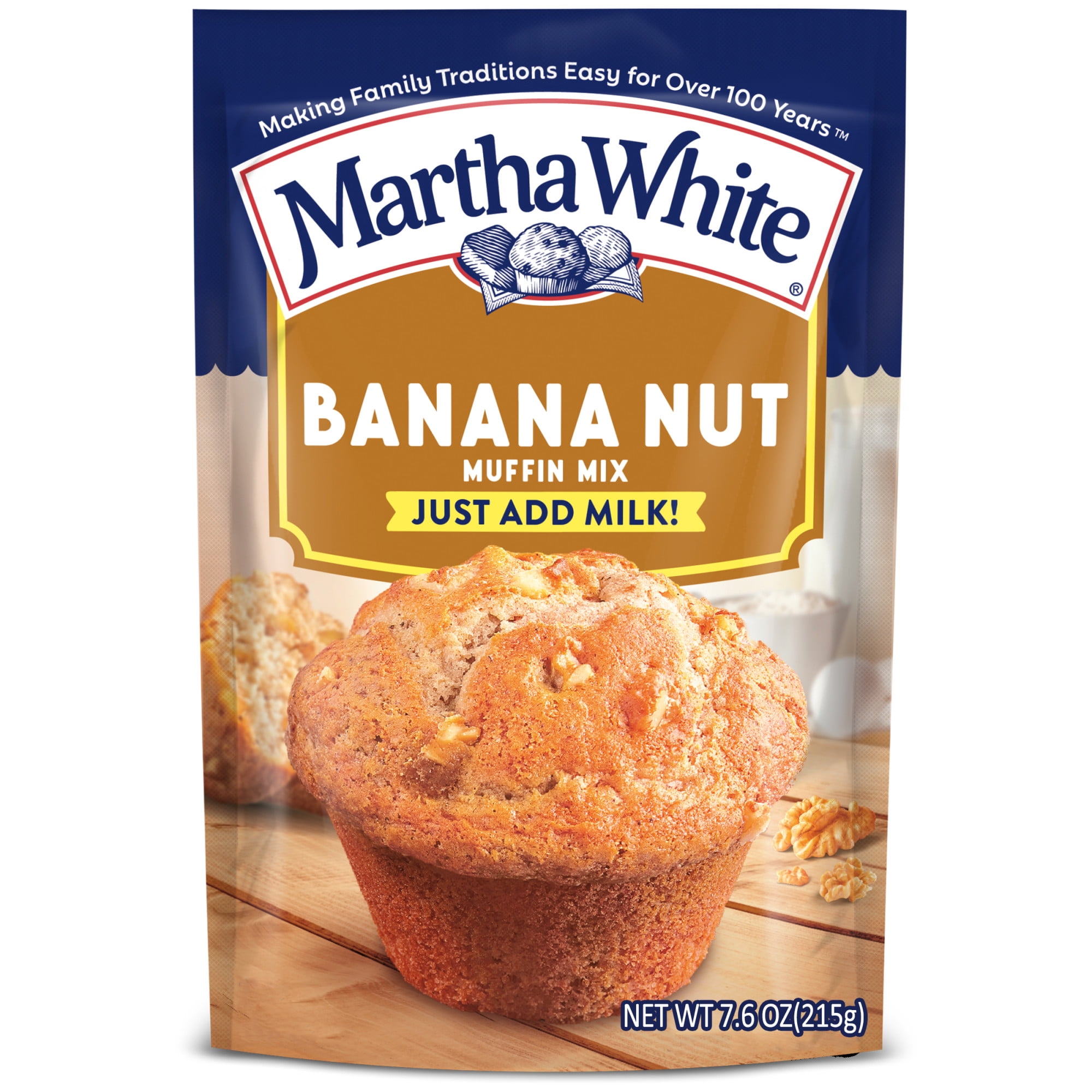 (12 pack) Martha White Banana Nut Muffin Mix, 7.6 oz Bag