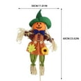thumbnail image 2 of XHKUYI Halloween Pumpkin Scarecrow Decoration 23.6 inch, Halloween Fall Harvest Standing Scarecrow with Witch Hat and Bow, for Autumn Harvest, Halloween Yard and Garden Decoration, 2 of 3